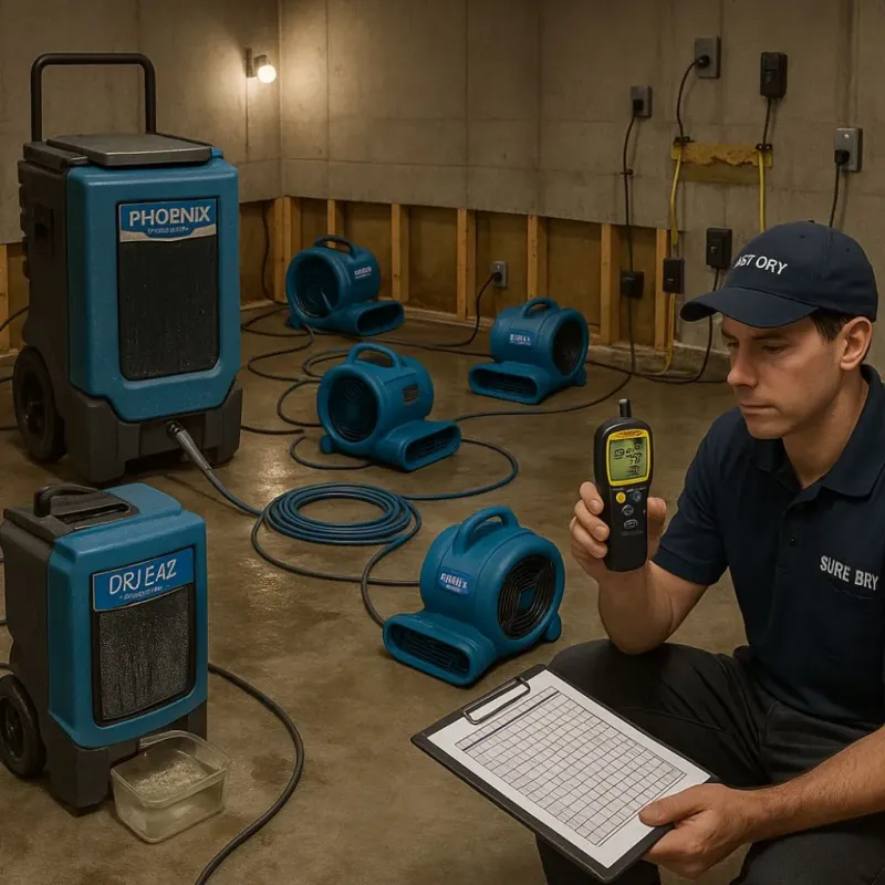 Structural Drying and Dehumidification process in Boylston, MA